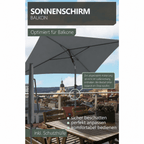 Balkon-Sonnenschirm 200x125 cm UV50+ – Höhenverstellbar, faltbar, mit Schutzhülle