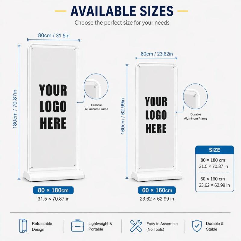 Outdoor Display Stand 80x180cm | Windproof & Portabel | FUXLShop