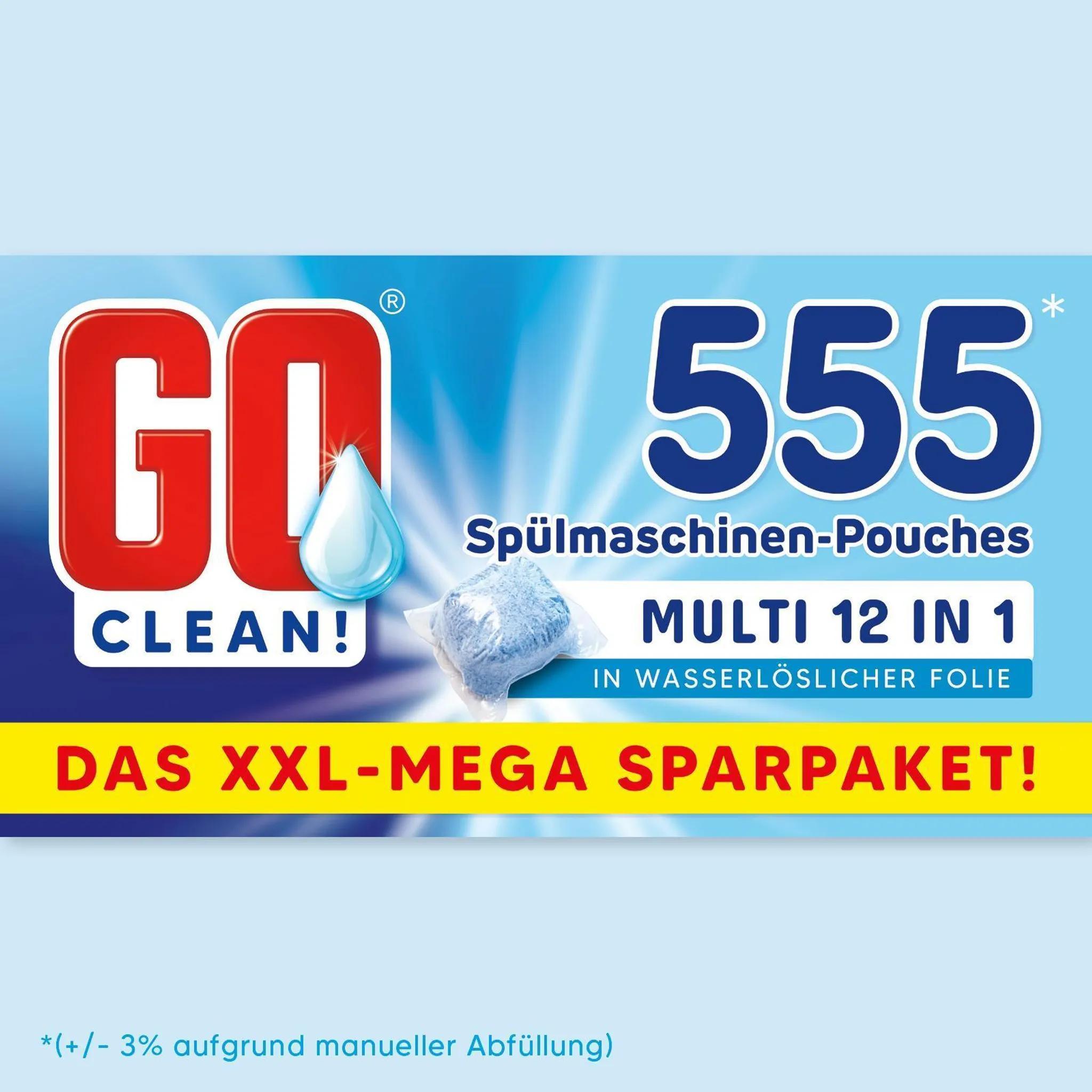 GO clean! Spülmaschinentabs 12-in-1 – 18g Tabs in löslicher Folie, 2,5–10 kg