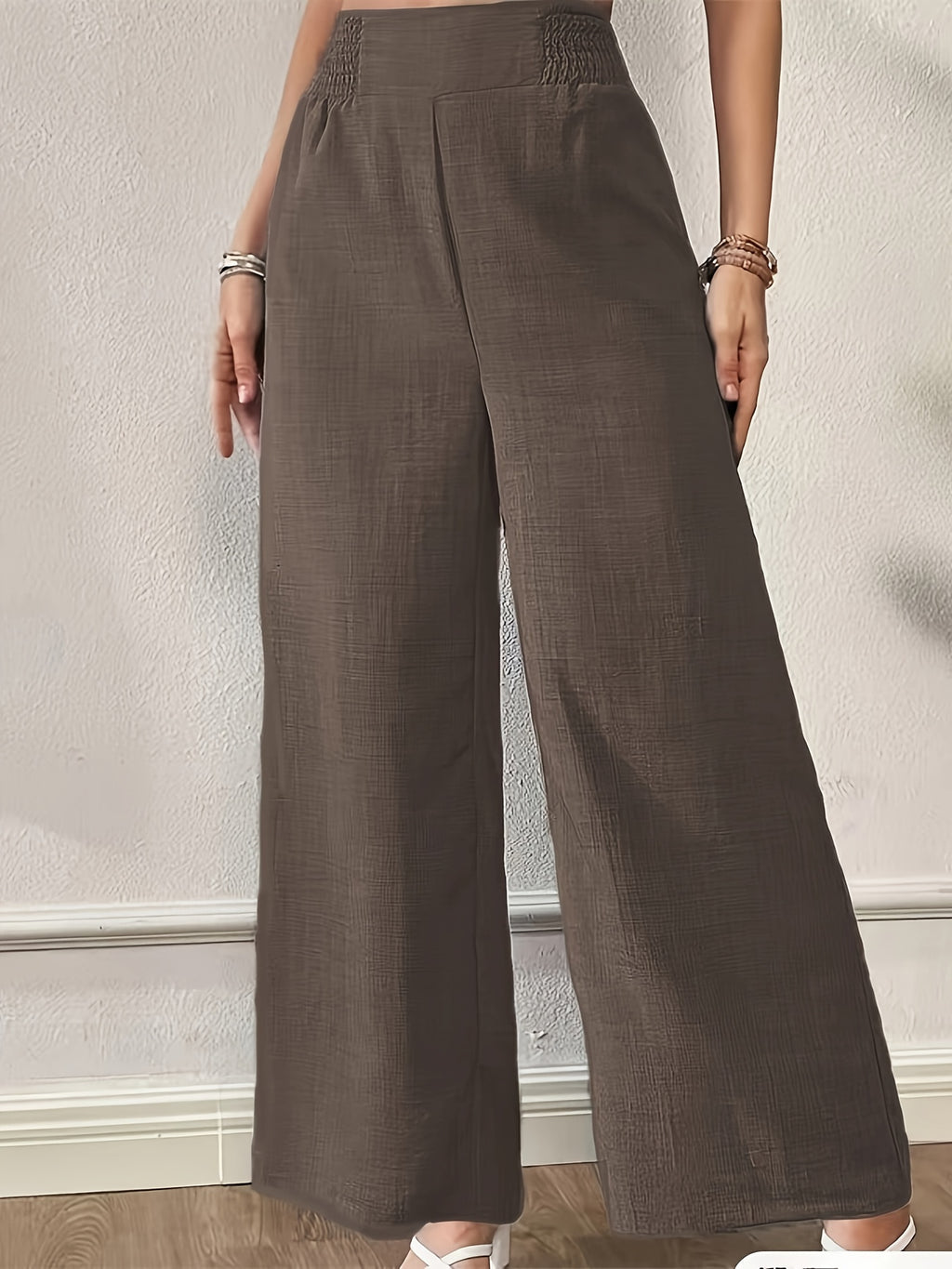 Elegante Damen-Schlaghose Wide Leg – Einfarbig, Ganzjährig