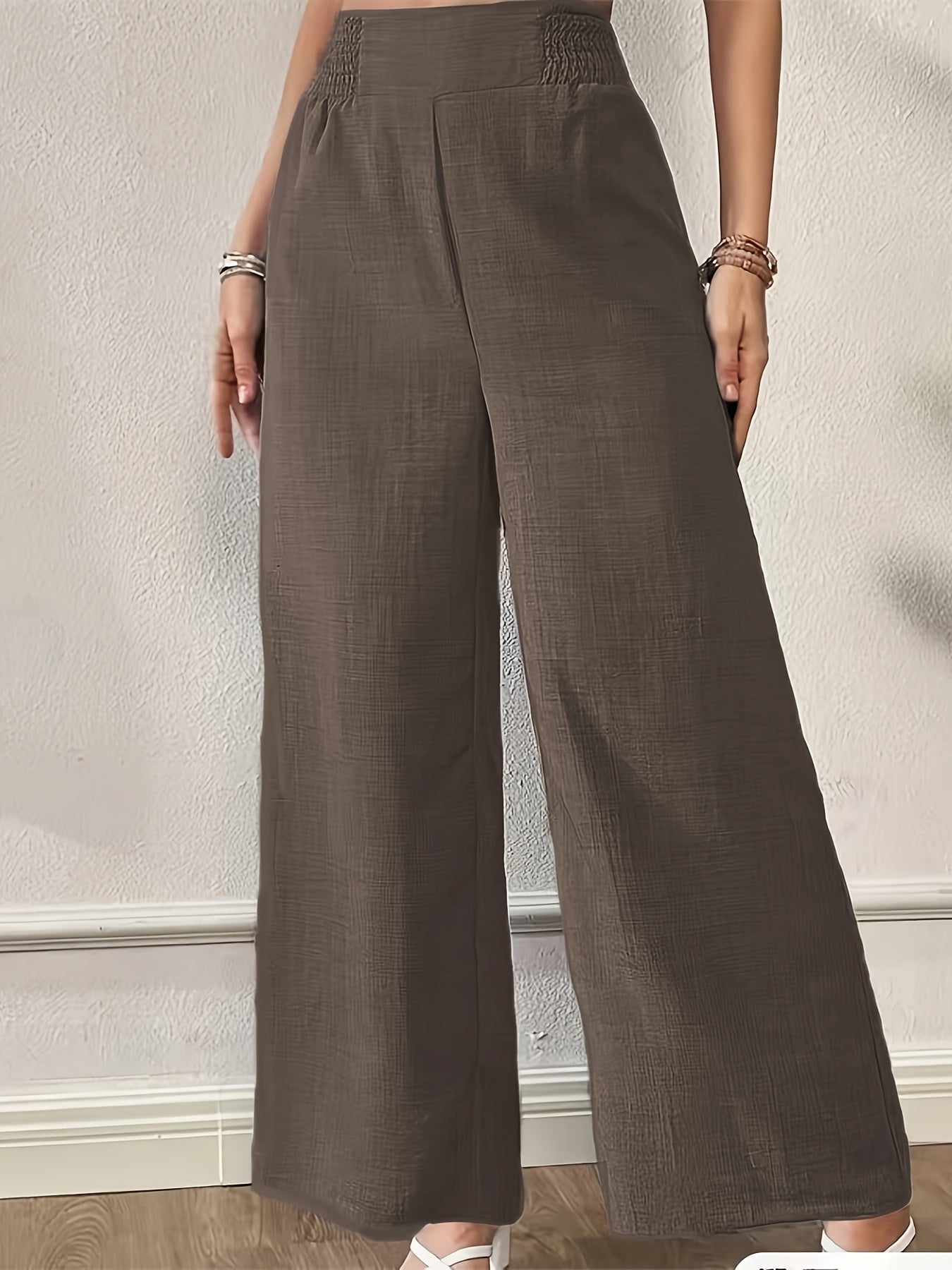 Elegante Damen-Schlaghose Wide Leg – Einfarbig, Ganzjährig