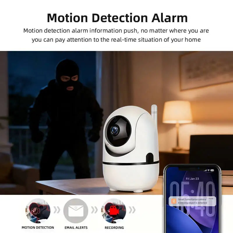 1080P Full HD WLAN Innenkamera – 360° Schwenk, Nachtsicht, Bewegungserkennung & 2-Wege-Audio