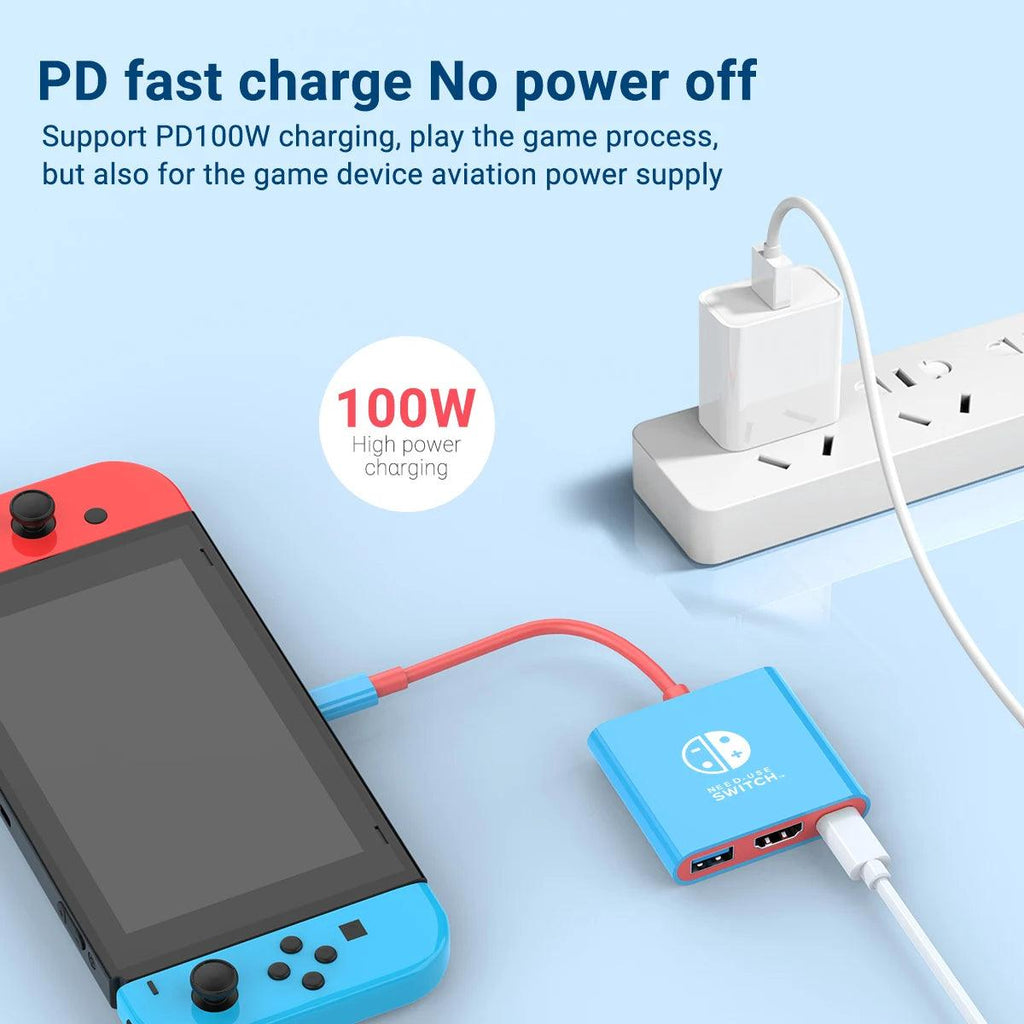 3-in-1 USB-C Hub – HDMI 4K, PD 100W Schnellladung & USB 3.0 für Switch, MacBook & Laptop