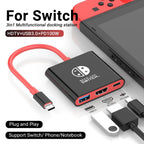 3-in-1 USB-C Hub – HDMI 4K, PD 100W Schnellladung & USB 3.0 für Switch, MacBook & Laptop