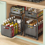 2-Etagen Metall-Unterschrank-Organizer – Ausziehbares Regal für Küche & Bad