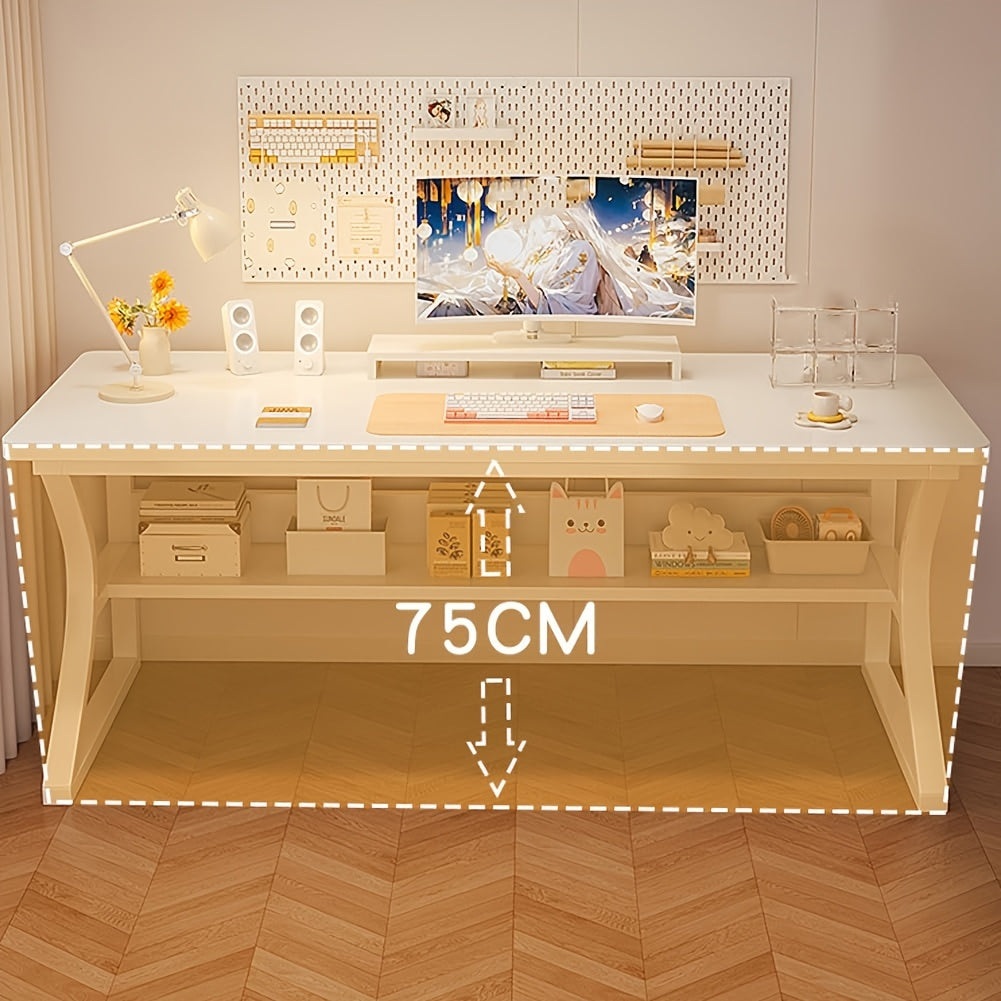 Computertisch mit Ablageregal & Metallgestell – Ergonomisch, Gaming & Homeoffice