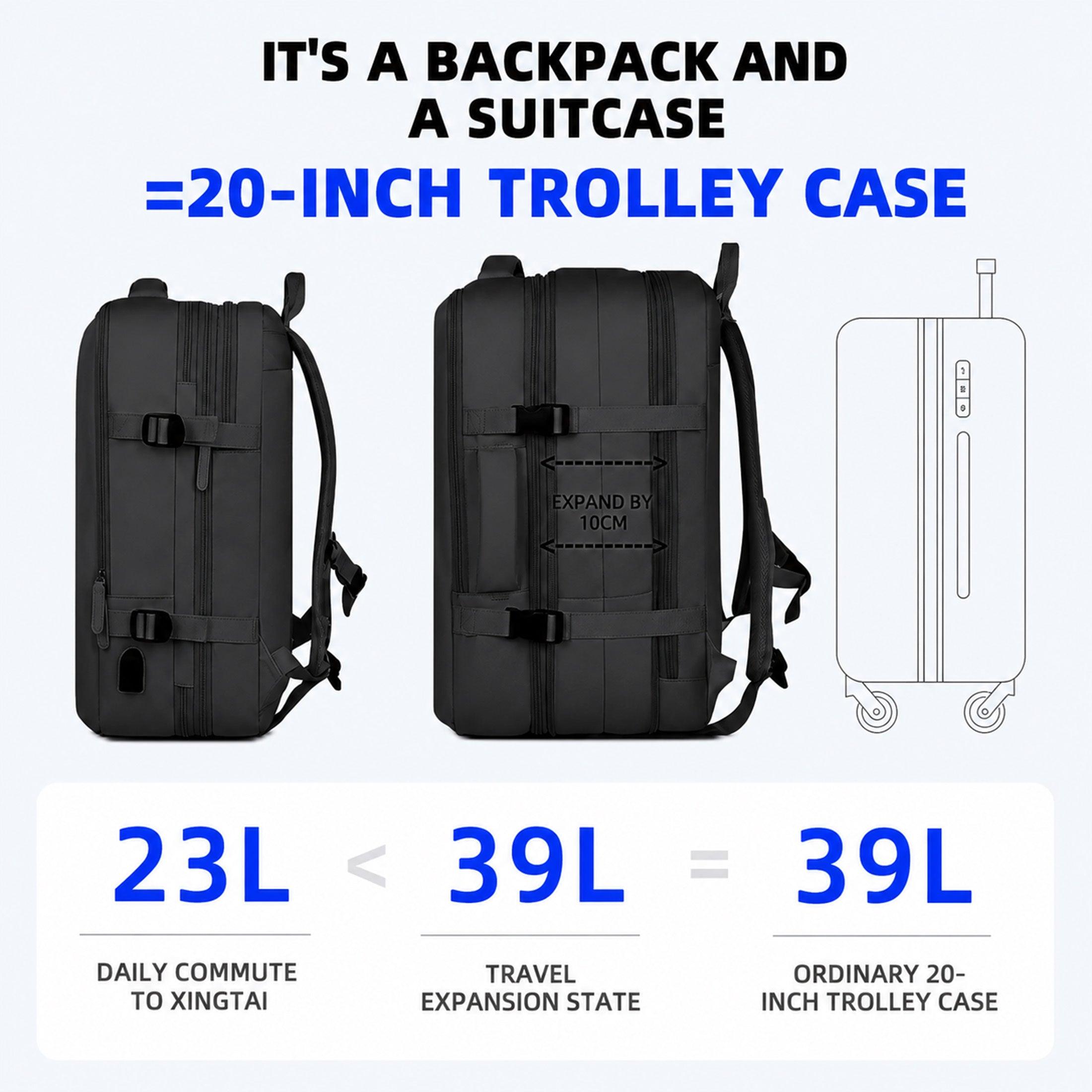 Reiserucksack 40x20x25 cm – Handgepäck Erweiterbar Airline-Konform 7 Farben
