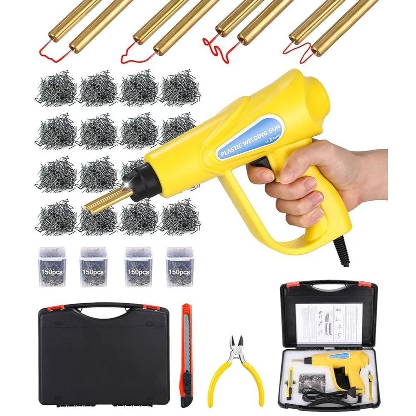 160W Kunststoff-Schweißgerät – Auto-Stoßstangen Reparatur-Set mit 800 Clips & Heftklammern
