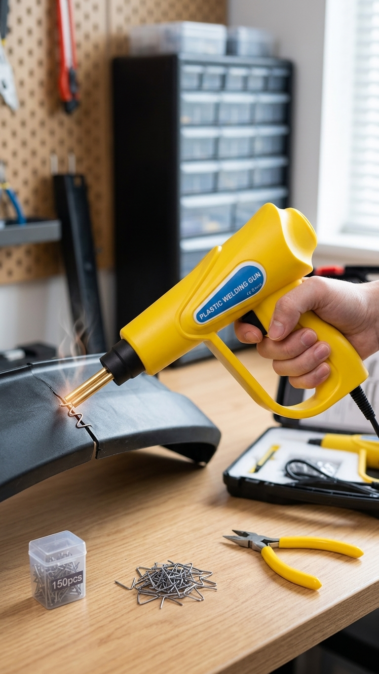 160W Kunststoff-Schweißgerät – Auto-Stoßstangen Reparatur-Set mit 800 Clips & Heftklammern