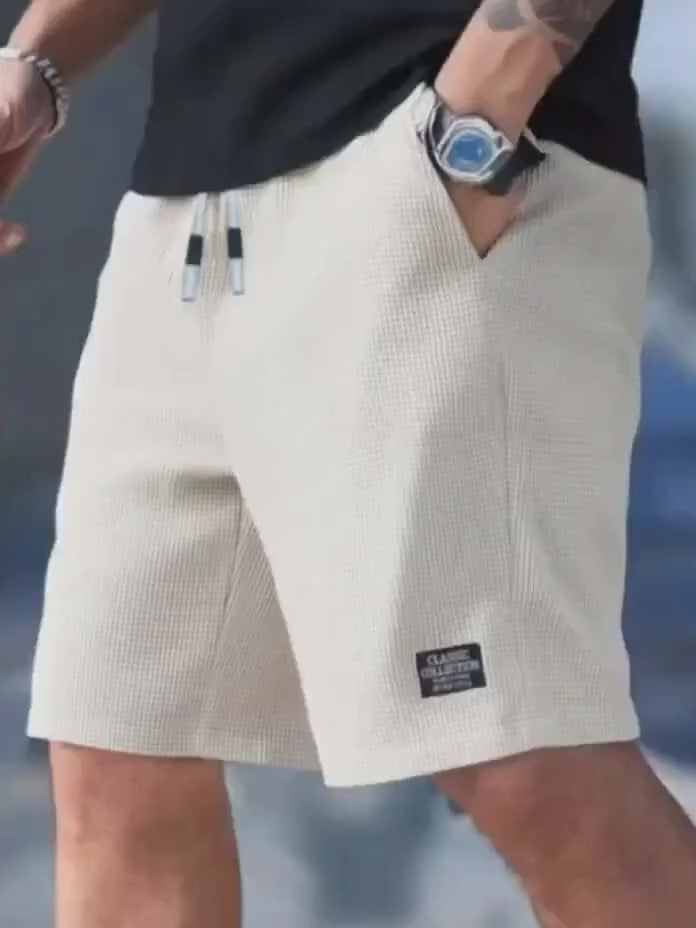 Herren Waffle Shorts – Atmungsaktive Sportshorts mit Tunnelzug
