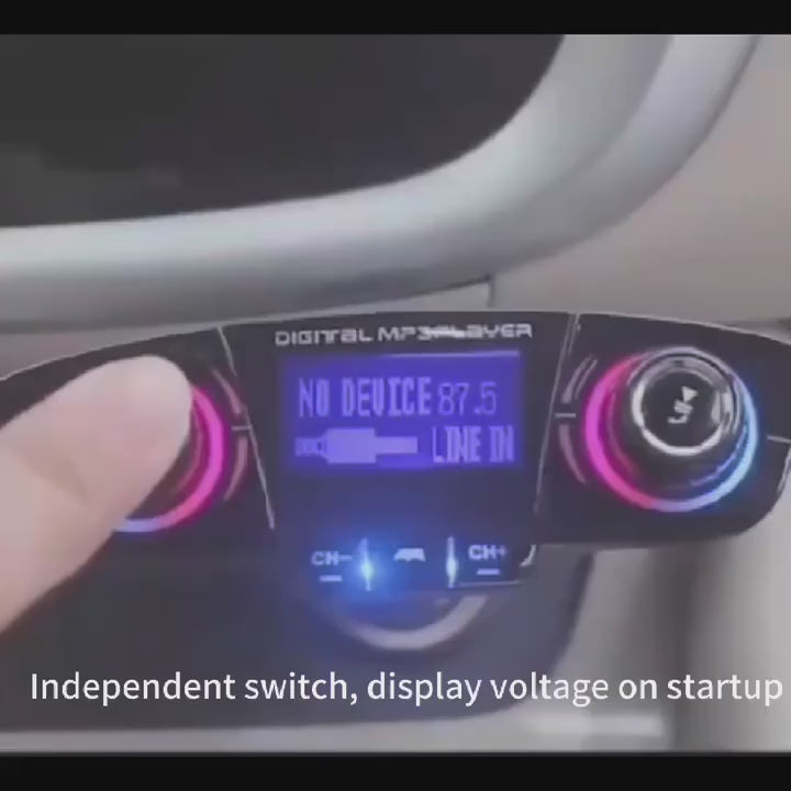 Auto FM Transmitter Bluetooth mit USB Ladegerät - Freisprecheinrichtung & MP3 Player für KFZ