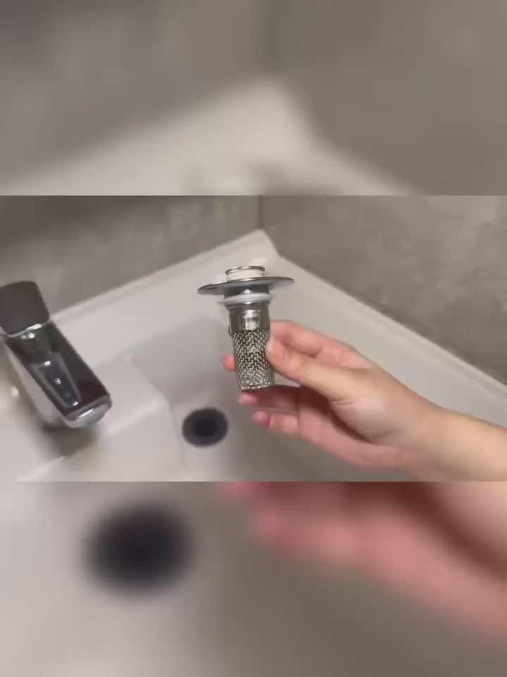 Abflusssieb Edelstahl - Waschbecken Stöpsel mit Haarfänger (2,2-3,3 cm)